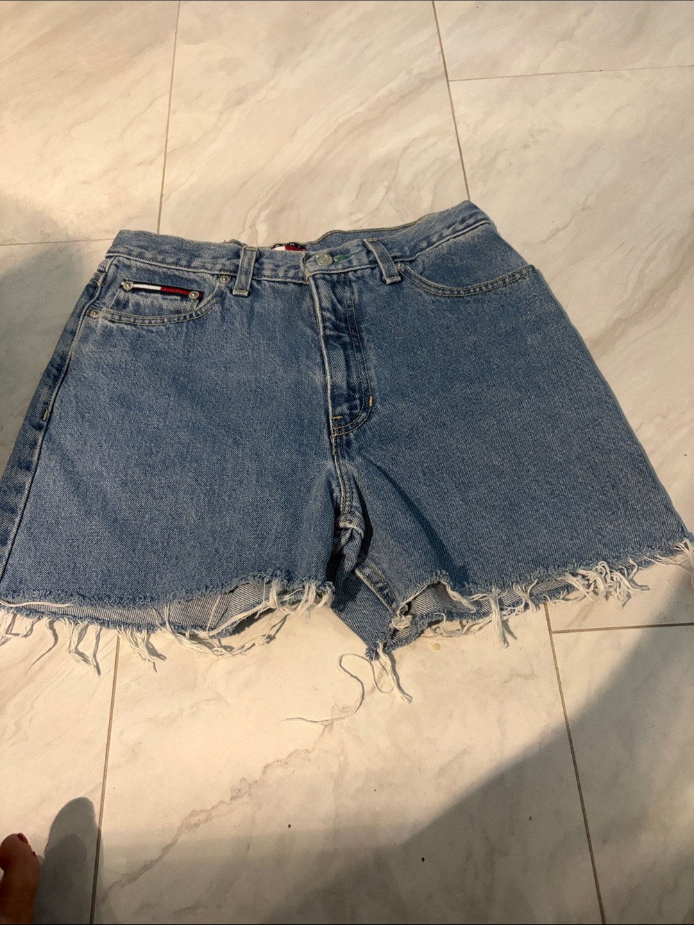 Tommy Hilfiger Distressed Blue Denim Shorts